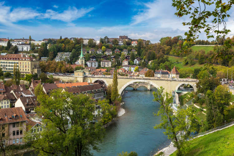 Panoramic view of Bern in a summer day in Switzerland