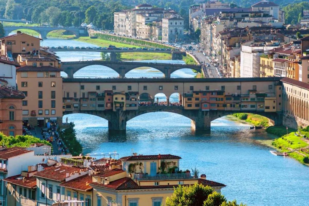 Florence on Arno River bridges