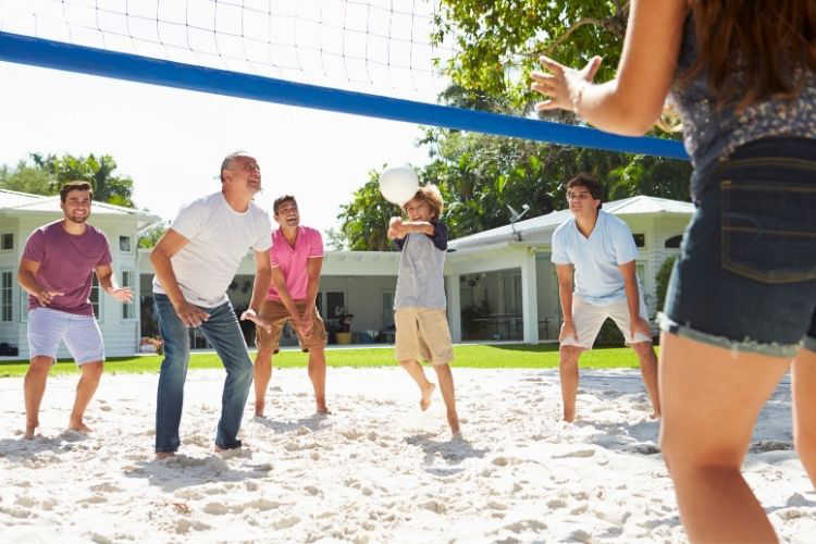 Family volleyball game-Multigenerational Vacations