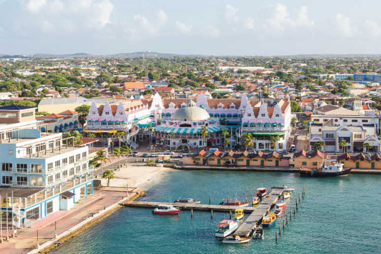 Aerial view Oranjestad Aruba