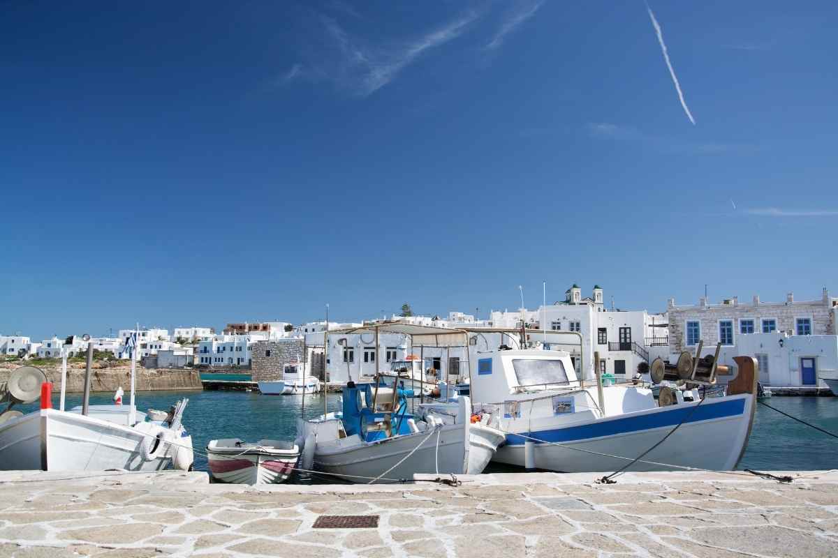 Paros harbor Greece family holiday