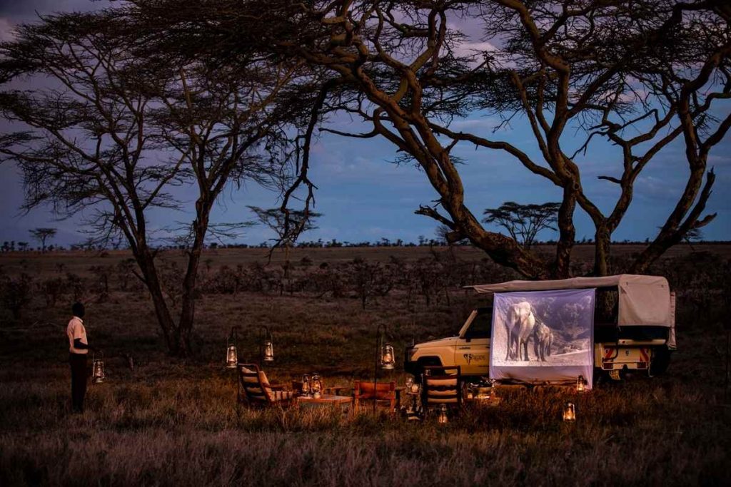 Segera movie night in the African bush