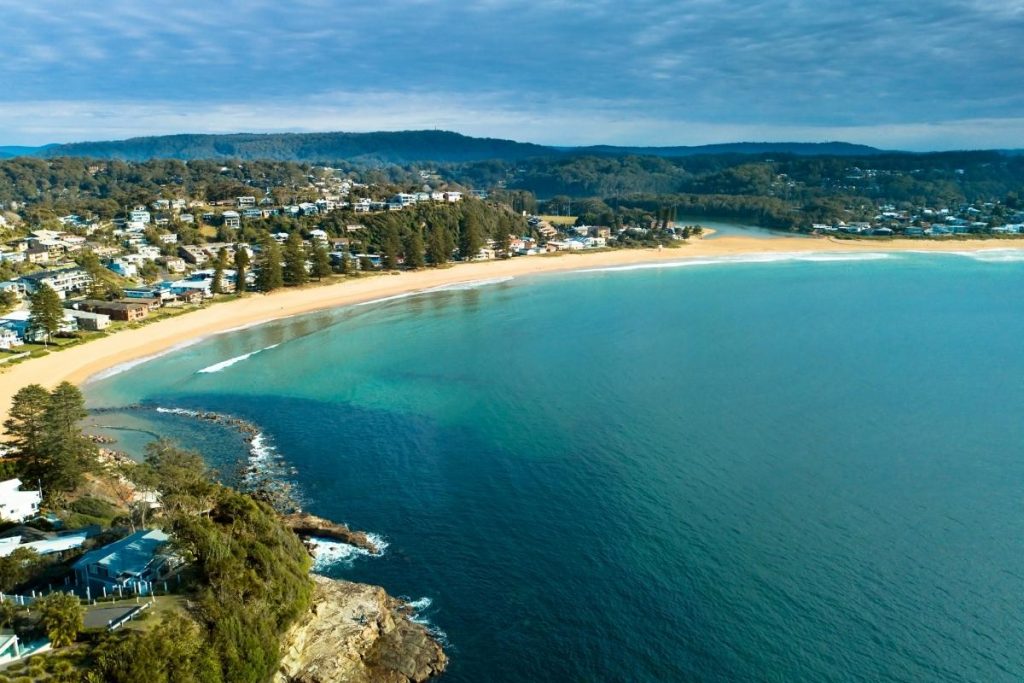 Avoca Beach Australia drone view