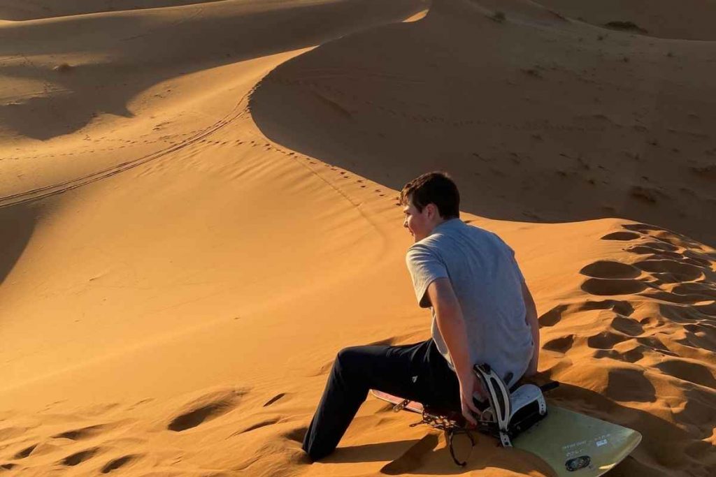 Sandboardingin the Sahara Morocco