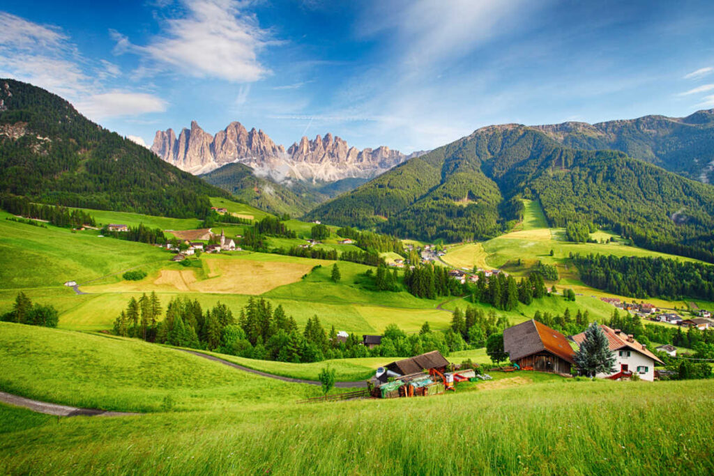 Romantic places in Italy Dolomites