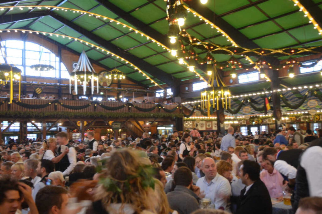 Inside Oktoberfest tent Munich
